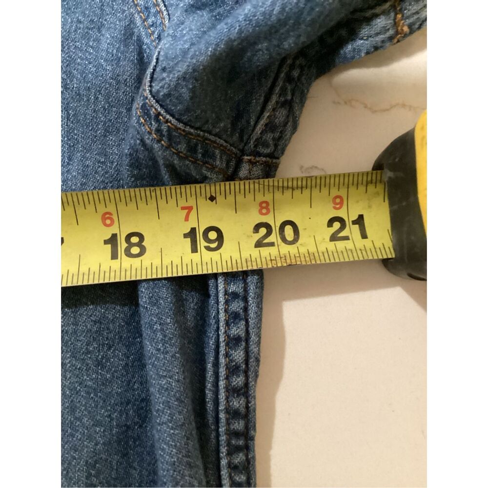 Levi’s Strauss Denim Jumpsuit Sz L Button Down Stretch - Picture 9 of 11